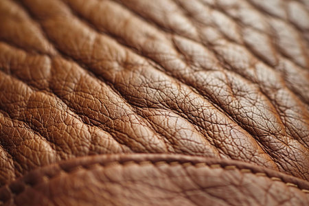 Brown leather texture close-up. Abstract background and texture for design.