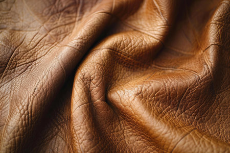 close up of brown leather texture, can be used as a backgroundの写真素材