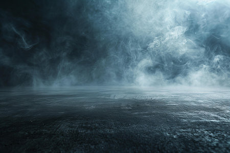 Dark street with smoke, fog. Abstract dark background. 3d renderの写真素材