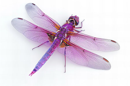 Dragonfly isolated on a white background. 3d render illustration.の写真素材