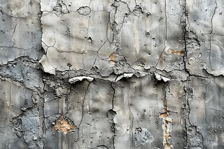 Texture of a concrete wall with cracks and scratches which can be used as a backgroundの写真素材