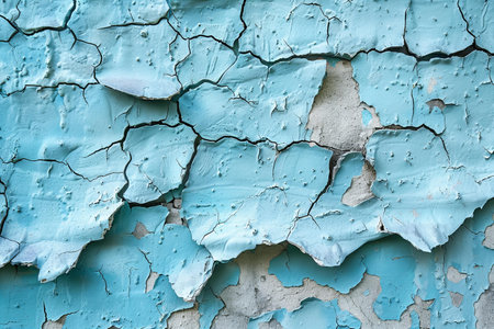 Peeling blue paint on the wall. Abstract background for design.