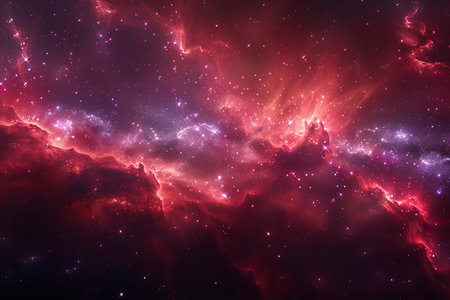 Abstract space background with stars and nebula, computer-generated image.の写真素材