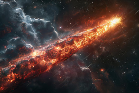 Abstract space background with nebula, stars and galaxies. Science fiction wallpaper.の写真素材