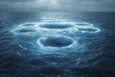 Surreal image of the sea. 3d rendering, 3d illustration.の写真素材