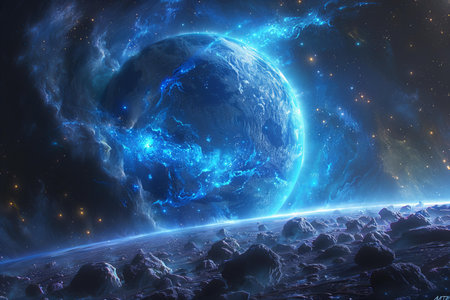 Earth from space showing the beauty of space exploration. 3D rendering