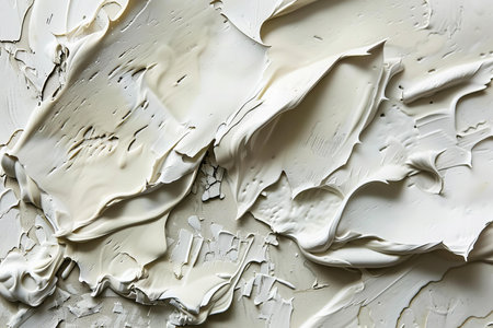 White acrylic paint texture background. Abstract acrylic painting on canvas texture. Fragment of artwork.の写真素材