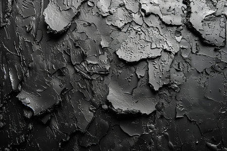 Abstract oil paint texture on canvas background. Black and white tone.の写真素材