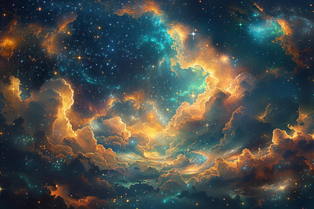 Abstract fractal illustration for creative design looks like galaxies in space.の写真素材