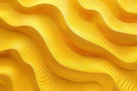 3d rendering of a yellow wavy surface with some folds in it