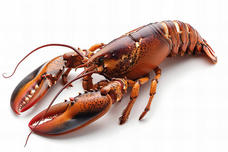 Lobster isolated on white background. Clipping path included.の写真素材