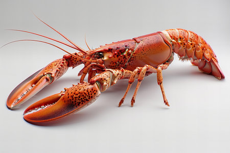 Lobster isolated on white background. Clipping path included.の写真素材