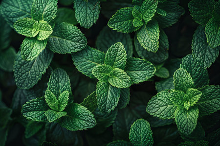 Fresh mint leaves background. Mint leaves top view. Mint leaves texture. Mint leaves top view. Mint leaves background. Mint leaves top view. Mint leaves top view. Mint leaves top viewの写真素材