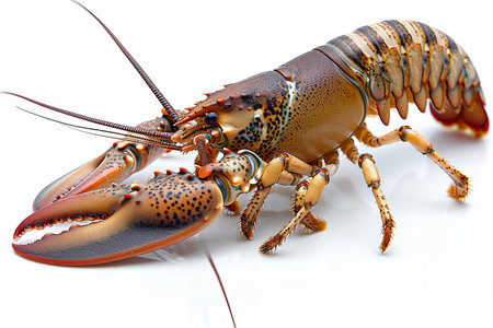 Lobster isolated on a white background. Clipping path included.の写真素材