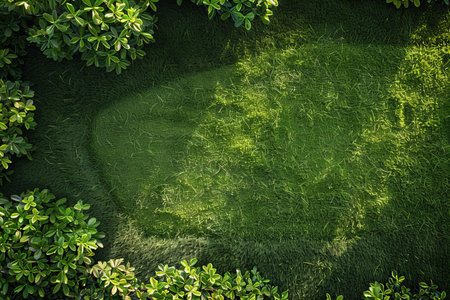 Green grass and green grass background with copy space. Top view.の素材