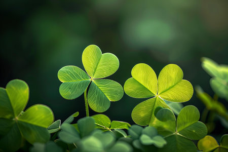 Green clover leaf on blurred background, St. Patrick's Day concept