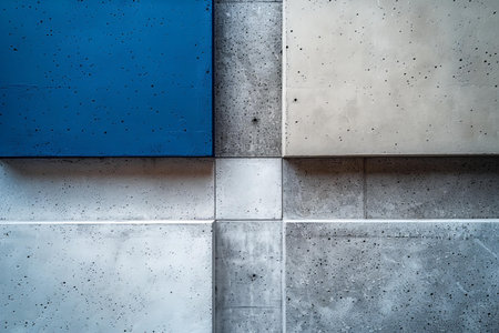 Cement wall with blue and grey color. Background and texture.の写真素材