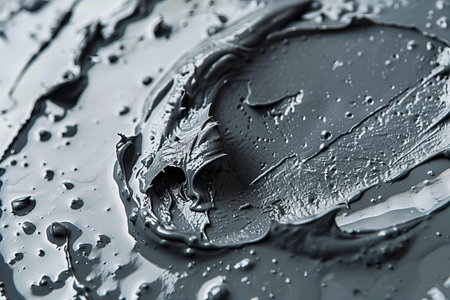 Close-up of black oil paint. Macro. Abstract background.