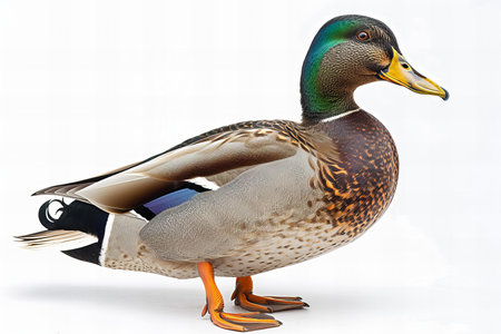 Mallard duck isolated on white background. 3D illustration.の写真素材