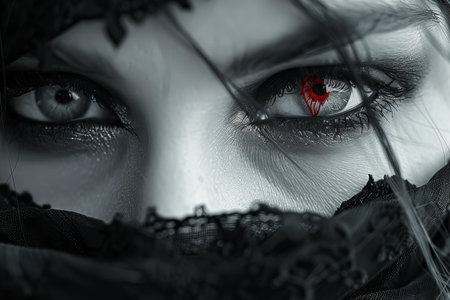 Close-up portrait of a beautiful girlの写真素材