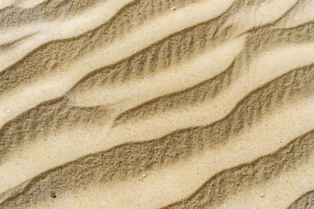 Background of sand texture. Close up of beach sand pattern. Top view.