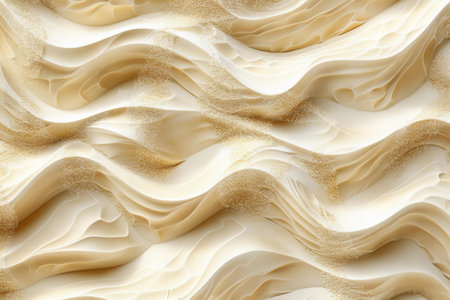 Abstract background of wavy pattern made of white paper. 3d rendering, 3d illustration.の写真素材