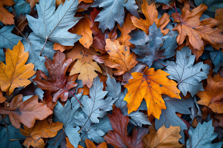 Autumn leaves background. Colorful autumn leaves background. Top view.