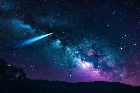 Milky way galaxy with stars and space dust in the universe.