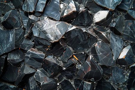 Broken glass mosaic texture background. Black and white broken glass.の写真素材