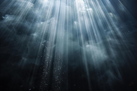 Beautiful rays of light in the dark. Rays of light.
