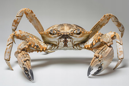 3d rendering of a crab isolated on white background. Studio shot.