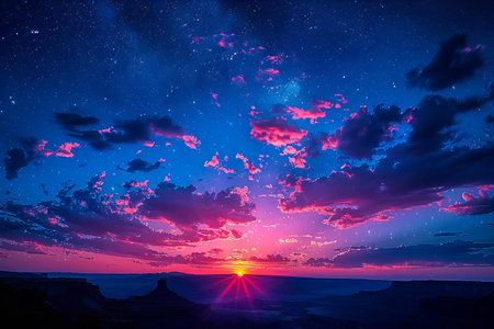 Fantastic sunset over Grand Canyon National Park, Arizona, USA