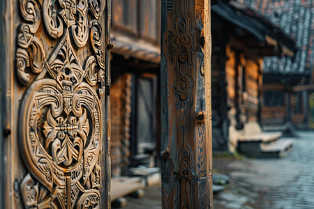 Old wooden house in the village. Wooden houses in the village.の写真素材