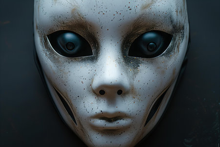 Close up of the face of an alien. 3d rendering.の写真素材