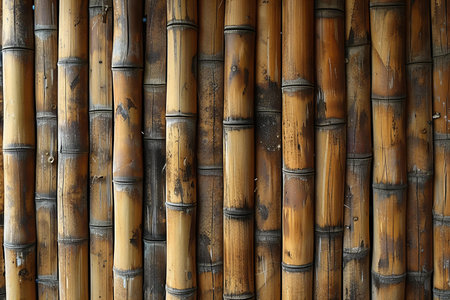 Bamboo wall background, closeup of bamboo wall texture background.の写真素材