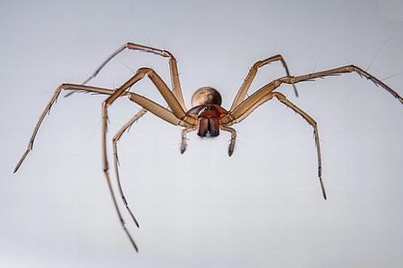 spider on a white background, close-up, macro photographyの写真素材