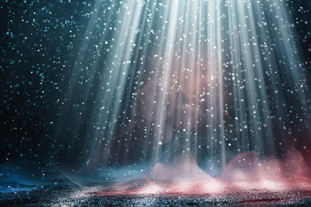 Light effect, blurred background. Wet asphalt, night view of the cityの写真素材