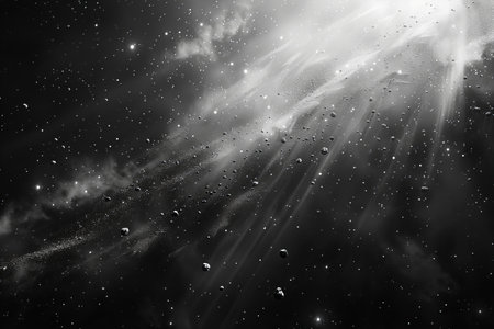 Stars of a planet and galaxy in a free space Elements of this image furnished by NASA