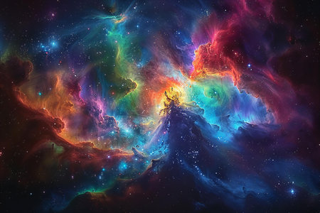 Abstract space background with nebula and stars. Elements of this image furnished by NASA