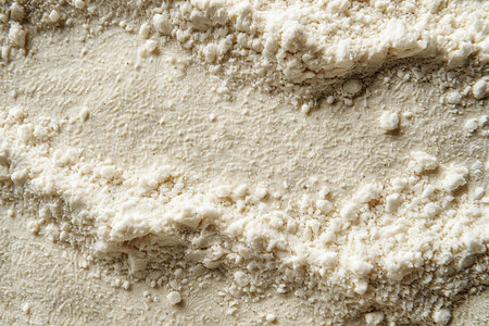 White flour background. Flour texture. Top view. Copy space.の写真素材