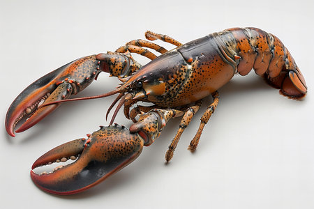 Lobster isolated on white background. Clipping path included.の写真素材