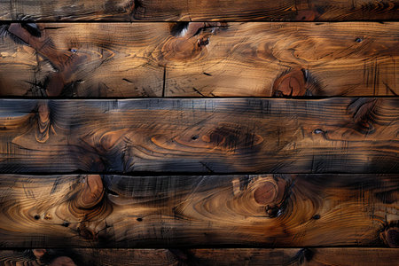 Wooden texture with natural patterns as a background, top view.