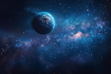 Planet Earth in space. Elements of this image furnished by NASA.