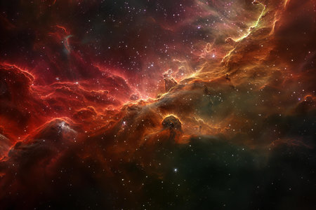 Abstract space background with nebula, stars and galaxies. Elements of this image furnished by NASAの写真素材