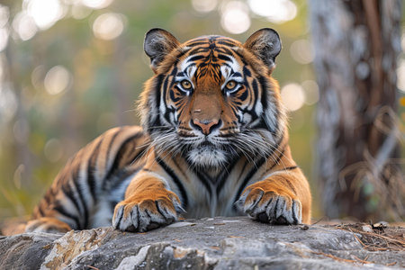 Sumatran Tiger, Panthera tigris altaicaの写真素材