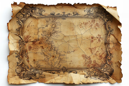 Old paper background with decorative ornament and copy space for your text.