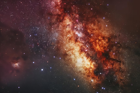 Nebula and stars in deep space. Science fiction wallpaper.の写真素材