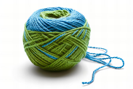 Ball of yarn for knitting on a white background, isolate, close-up