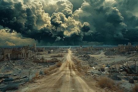 Ruins of a very heavily polluted industrial factory, industrial series.の写真素材