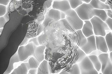 Background of rippled clean water. Top view. 3d render